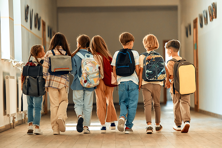 kids are packed up and ready for a field trip